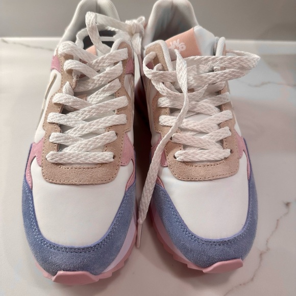 W6YZ      Yak suede colorblock retro platform sneakers - Picture 7 of 12